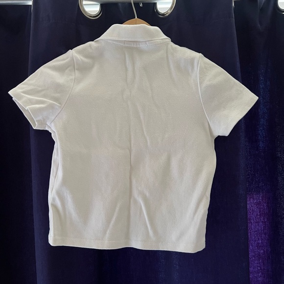 Brandy Melville white cropped button up shirt with collar. - Picture 4 of 4